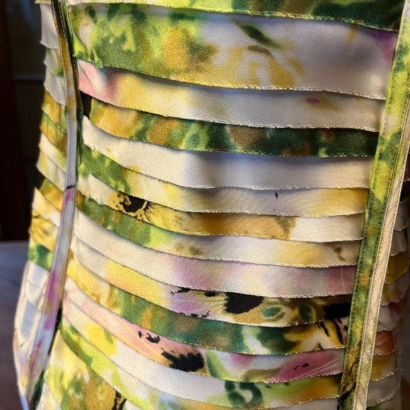 JS Collections Petite Size 6 Floral Cocktail dress with spaghetti straps & scarf - Picture 5 of 15